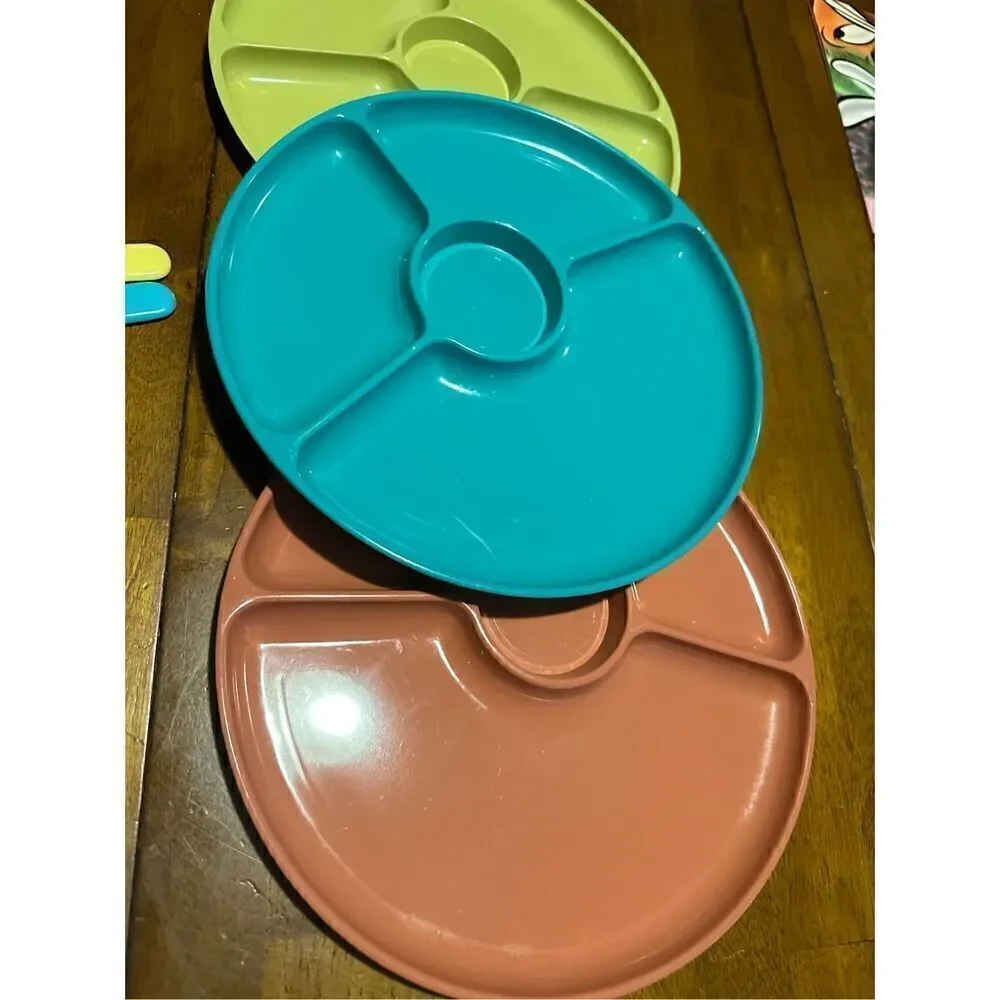 Vintage Gothamware Plastic Plates, Cups Picnic Camping Set 12 Pieces Multi Color